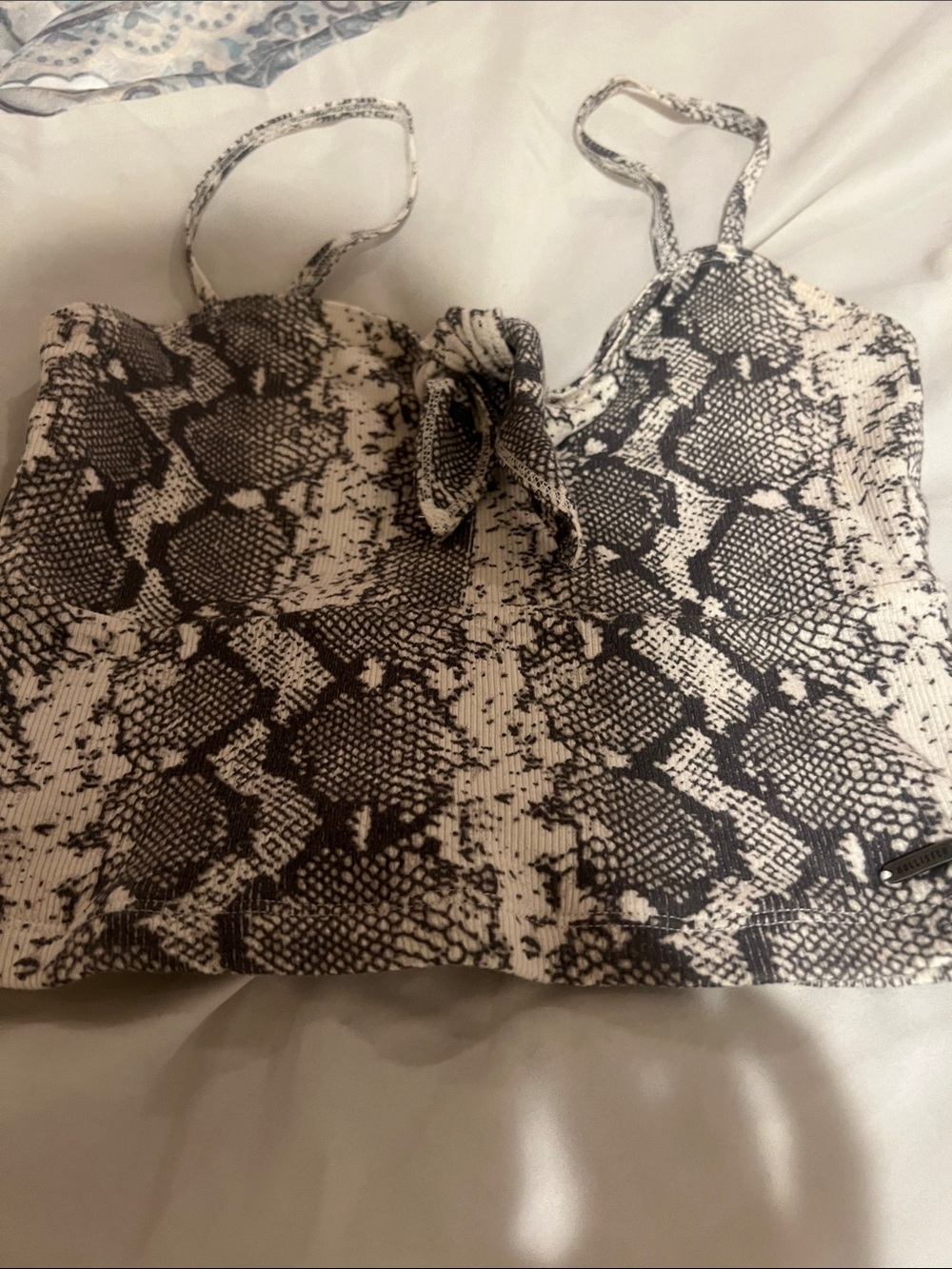 Hollister Snake Print Tie-Front Cami Top -
